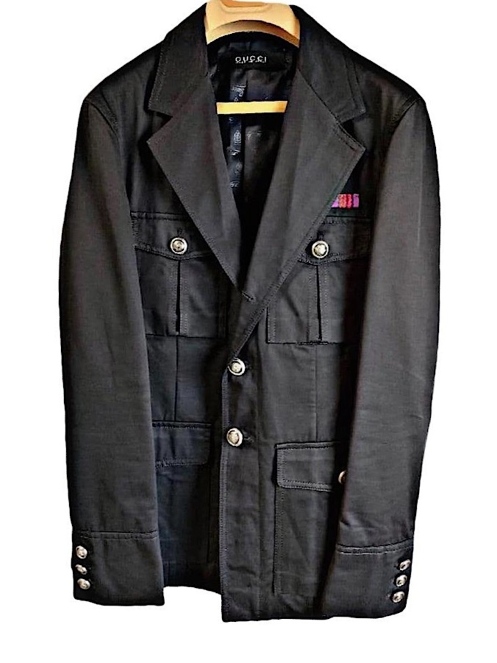 Authentic Gucci Frida Giannini Emblem Button Military Jacket